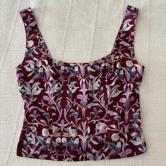 Free People Tops - Women's XS FREE PEOPLE Grace Bird Floral Corset Top in Cabernet Combo NWT